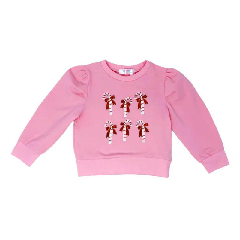 Sequin Candy Cane Puff Shirt