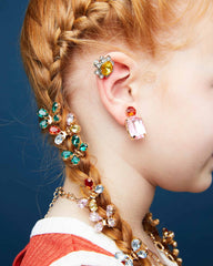 Multicolored Gem Clip-On Earring Set
