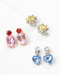Multicolored Gem Clip-On Earring Set