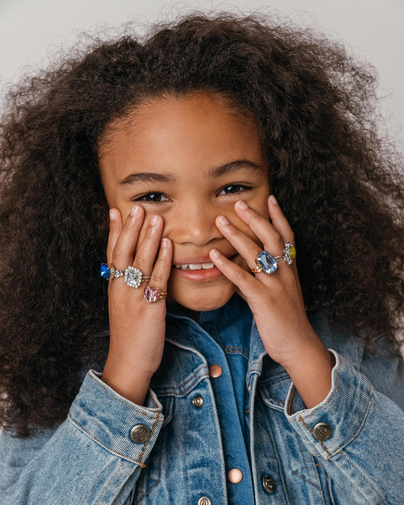 Multicolored Gem Ring Set