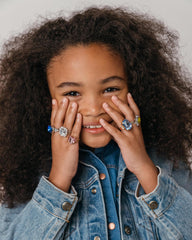 Multicolored Gem Ring Set