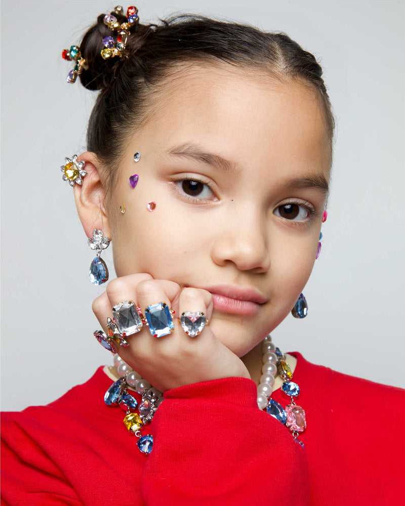 Multicolored Gem Ring Set