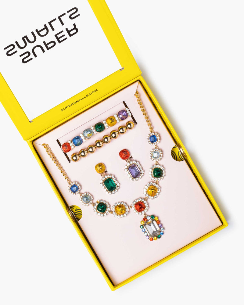 Rainbow Gem Necklace Set