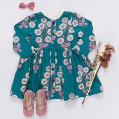 Autumn Dress - Evergreen Buttercup Floral