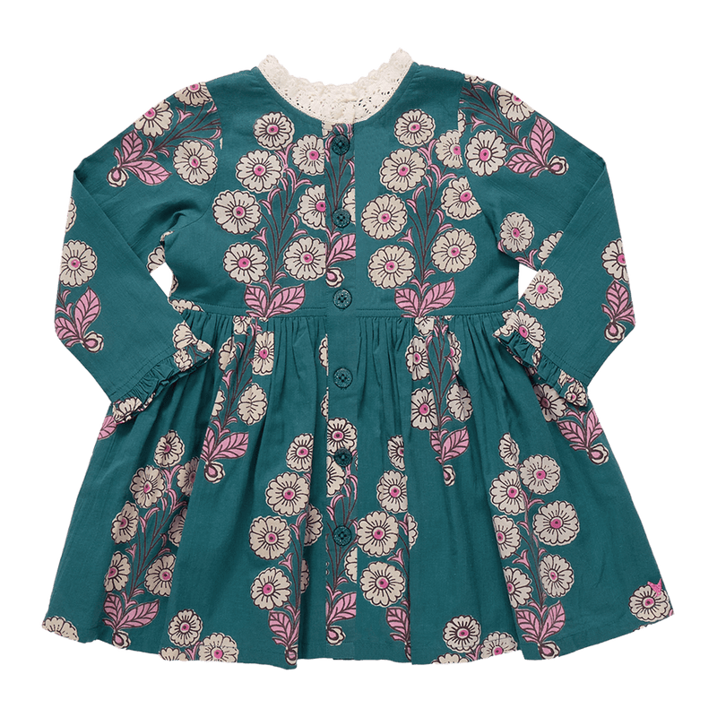 Autumn Dress - Evergreen Buttercup Floral
