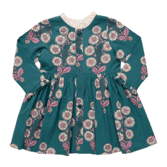 Autumn Dress - Evergreen Buttercup Floral