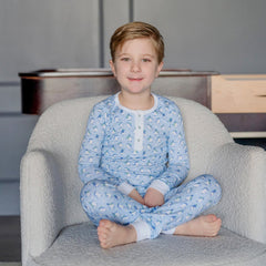 Jack's Pajama Set - Penguin Party Blue