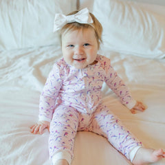 Parker Zipper Pajama Set - Penguin Party Pink