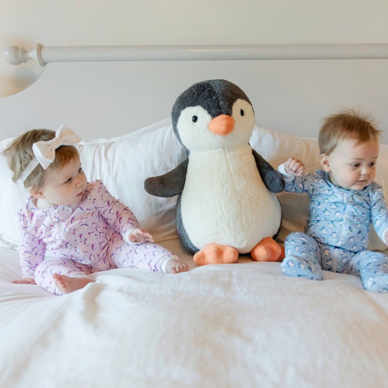 Parker Zipper Pajama Set - Penguin Party Pink