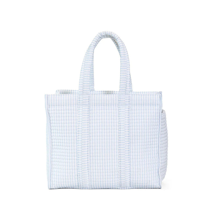 Quilted Go Go Tote - Pimlico Stripe Blue