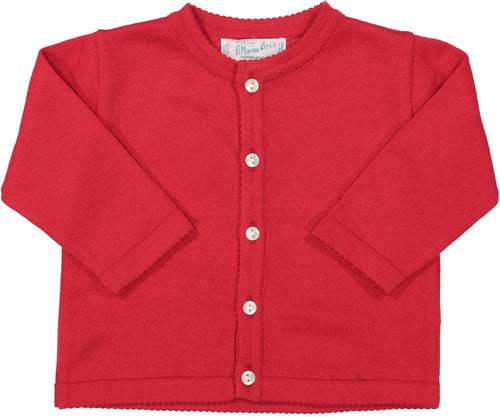 Classic Knit Cardigan - Red