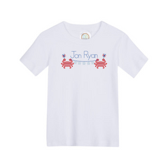 Personalized Patriotic Boy Tee-White