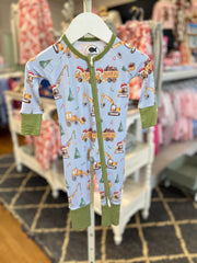 Building Holiday Cheer Zip Pajama