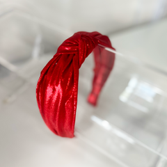Top Knot Headband - Red Shimmer