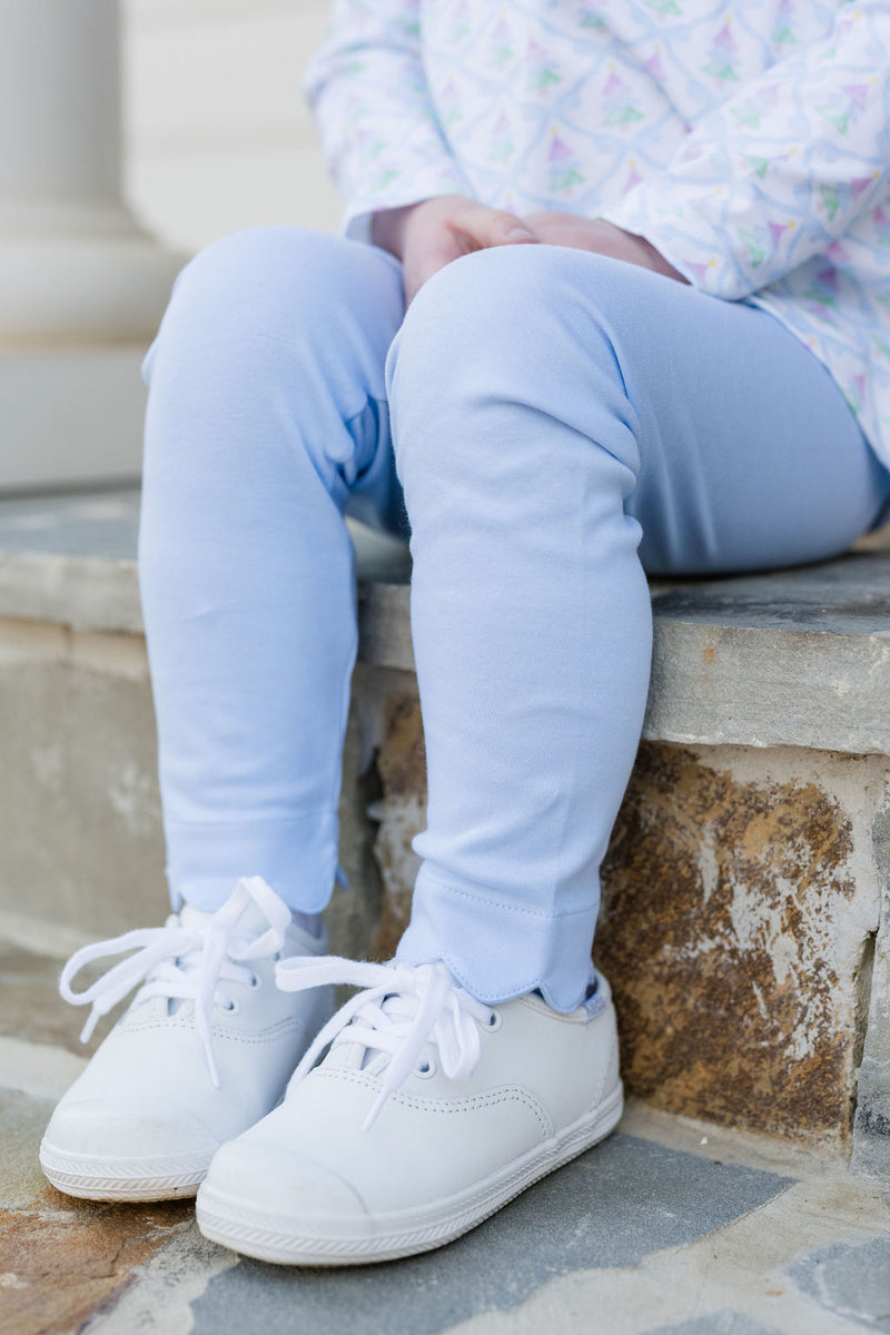Light Blue Scallop Leggings