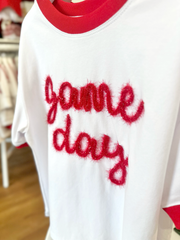 Game Day Ringer Boxy Tee - Red