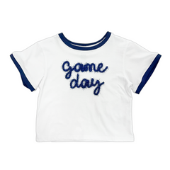 Game Day Ringer Boxy Tee - Navy