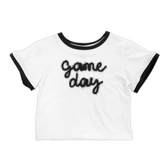 Game Day Ringer Boxy Tee - Black