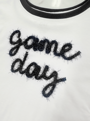 Game Day Ringer Boxy Tee - Black