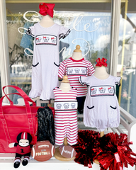 Bulldog Smocked Flutter Sleeve Dress