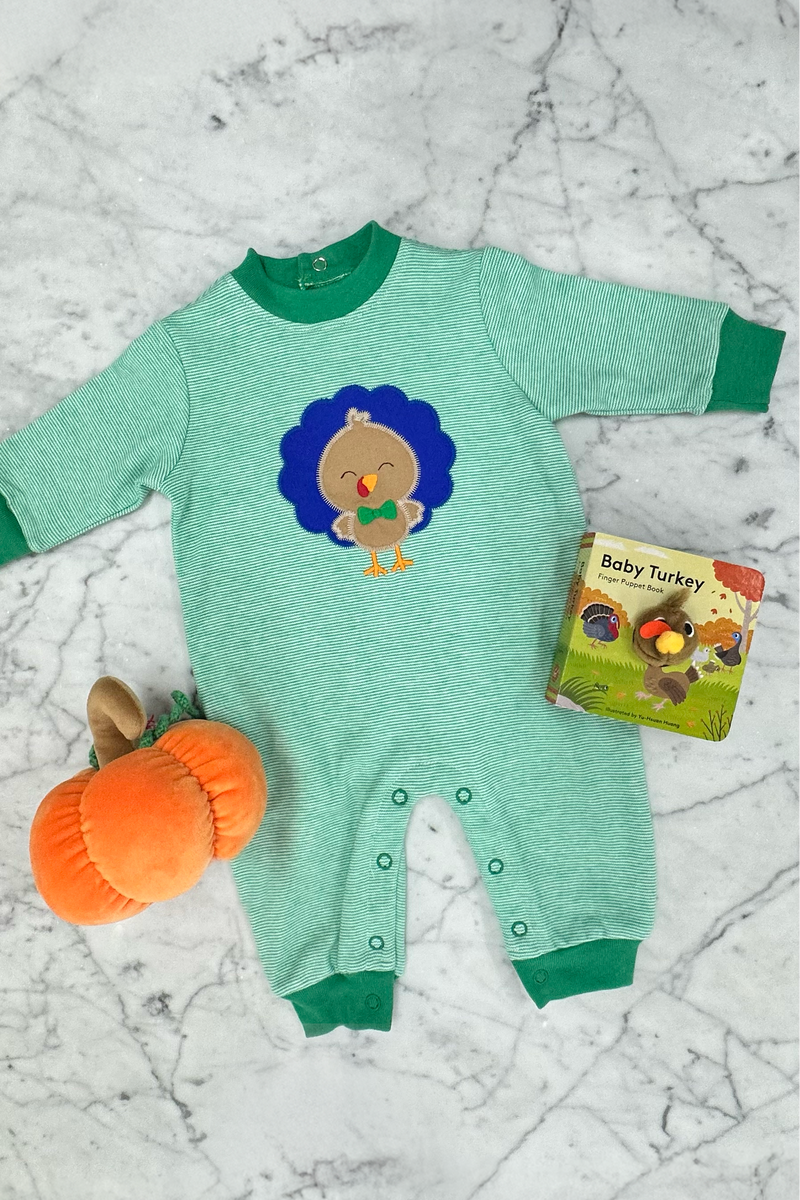 Boy's Turkey Tots Knit Romper