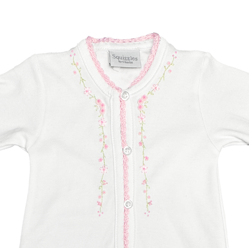 Daygown w/ Flowers Trim