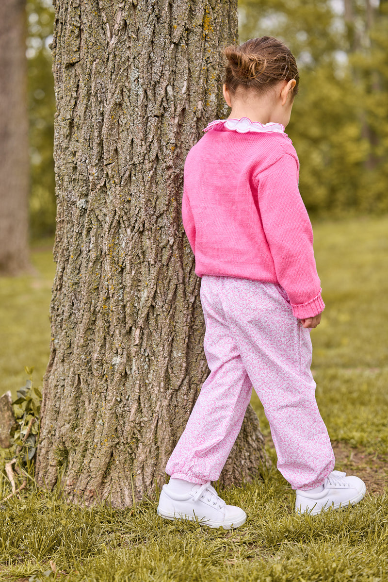 Intarsia Sweater - Hot Pink Bow