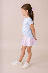 Bridget Basic Tee - Cotton Candy Blue Mini Gingham