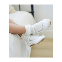 Lucille Scalloped Shoes - White