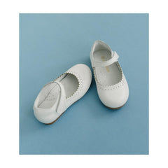 Lucille Scalloped Shoes - White