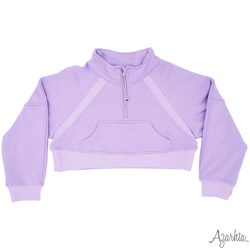 Oversized Cropped Sweatshirt - Lavender