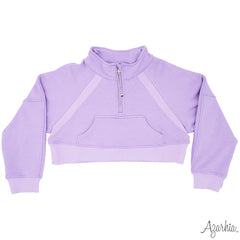 Oversized Cropped Sweatshirt - Lavender