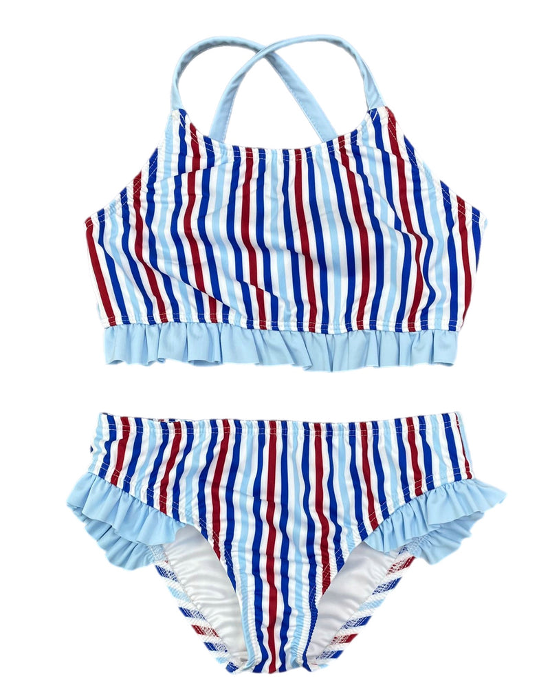 Lila Two Piece Swim - Patriotic Stripes