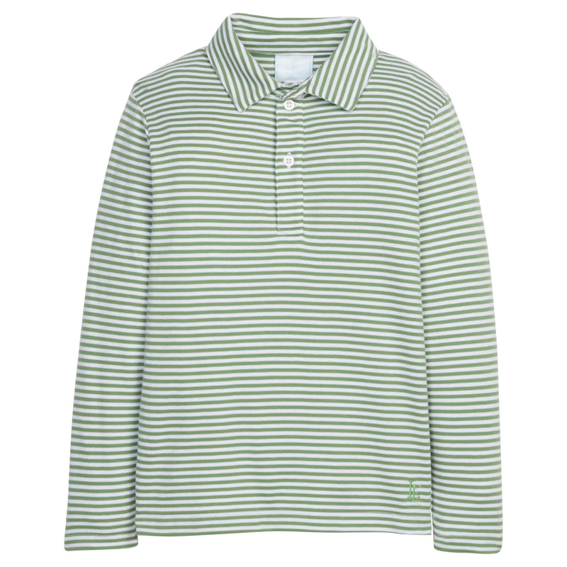Watercress Stripe Long Sleeve Polo