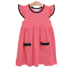 Lucy Dress - Red/Black Stripe