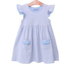 Lucy Dress - Light Blue Stripe