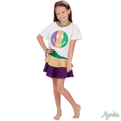 Mardi Gras Metallic Tiered Ruffle Skort