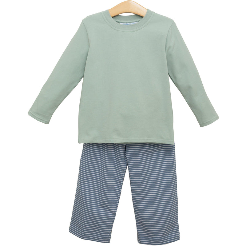 Miller Pant Set - Blue Stripe/Sage