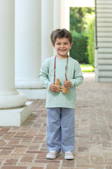 Miller Pant Set - Blue Stripe/Sage