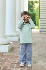 Miller Pant Set - Blue Stripe/Sage