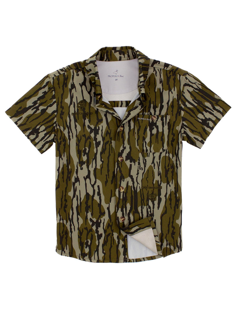 Mossy Oak Bottomland Boys Sportsman Field Shirt from Properly Tied on a white background