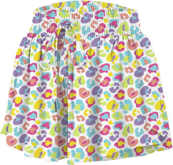 Neon Leopard Butterfly Flowy Shorts