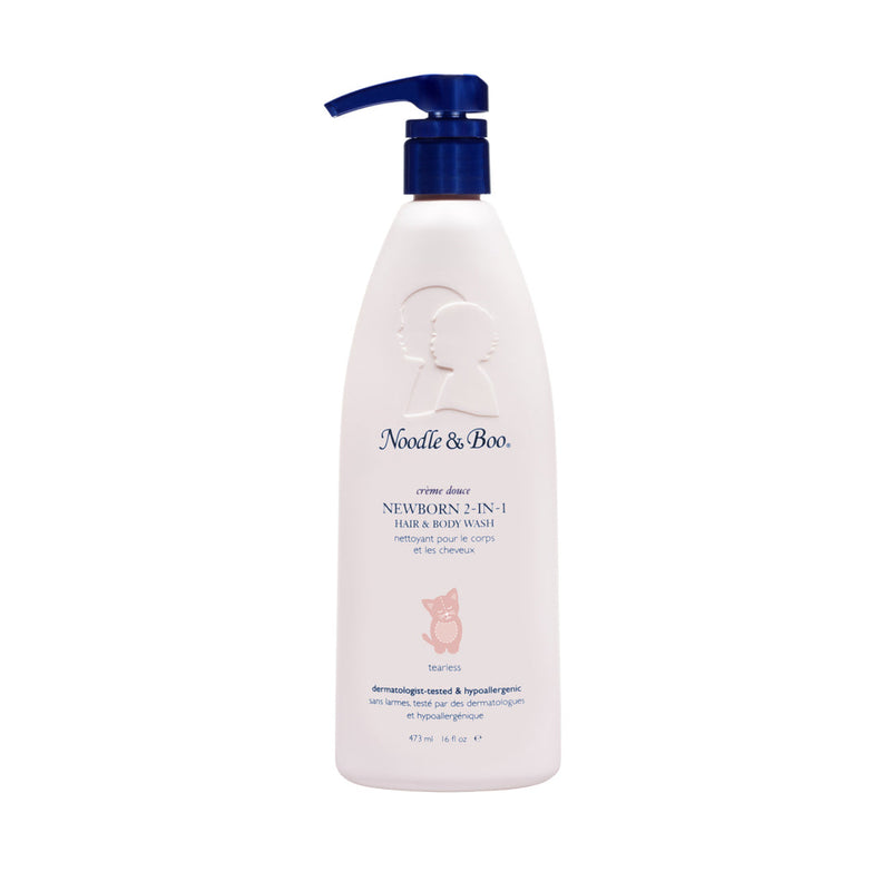 Noodle & Boo newborn 2-in-1 hair and body wash bottle on a white background