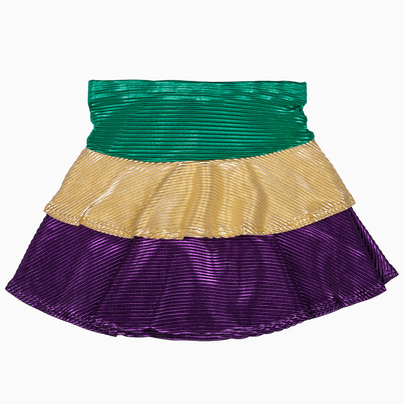 Mardi Gras Metallic Tiered Ruffle Skort