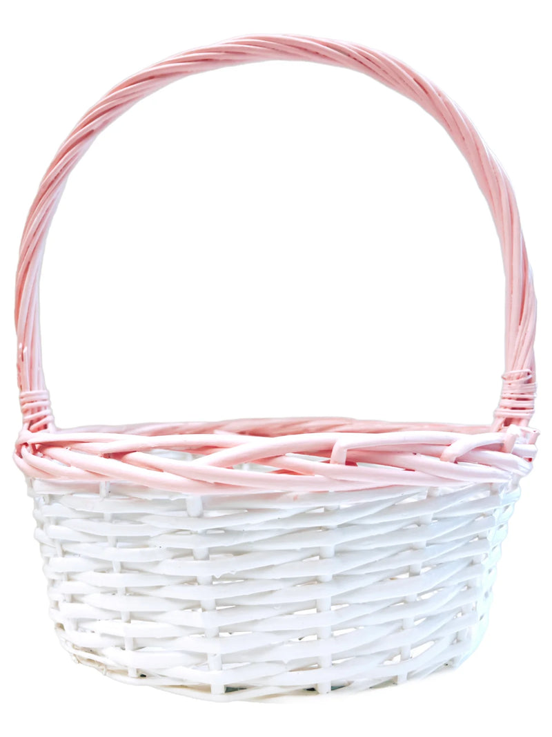 Round Willow Easter Basket - Pink