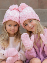 Pink Knit Mittens