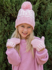 Pink Knit Mittens