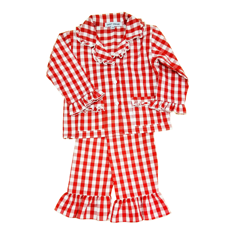 Girl’s Red Gingham Pajamas