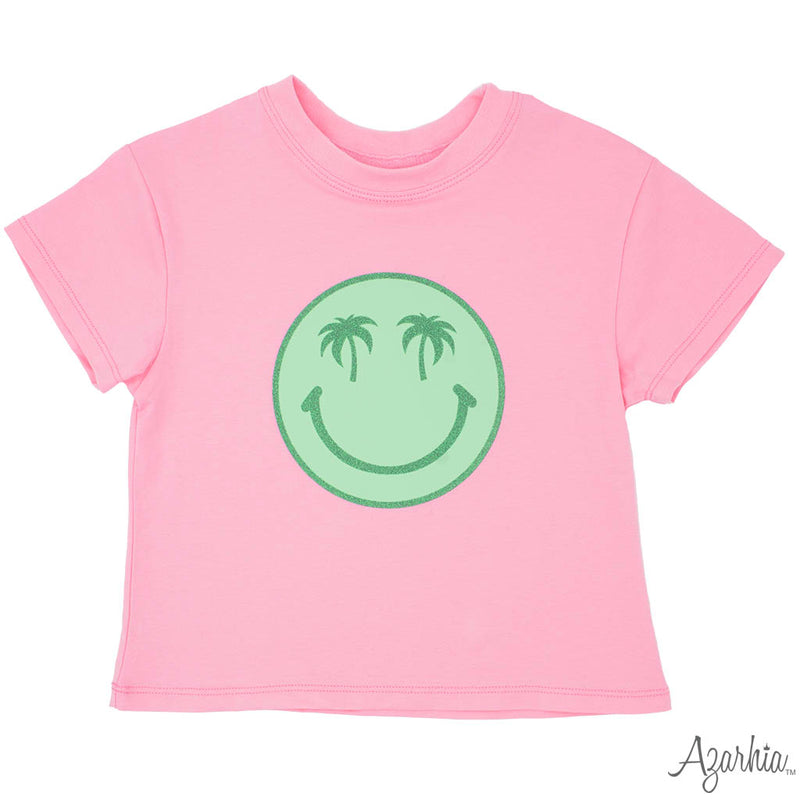 Palm Smiley Face Boxy Tee