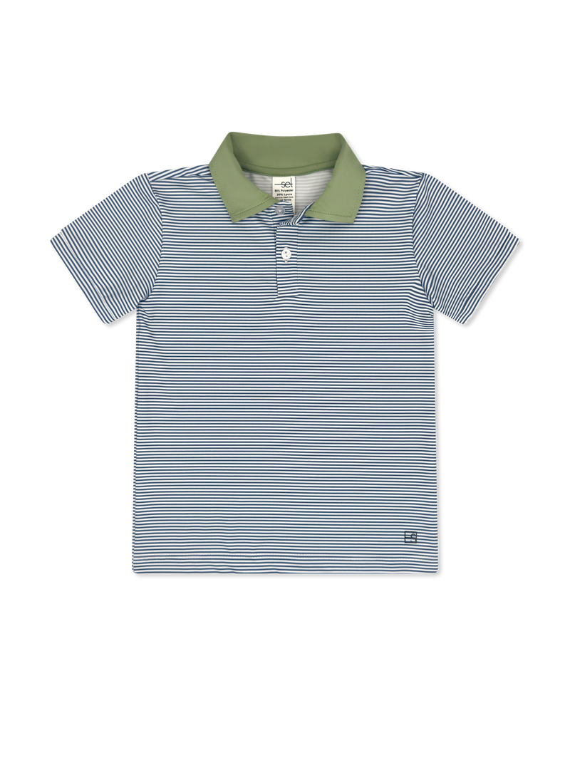 Parker Polo - Blue Ministripe